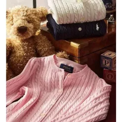 Ralph Lauren Baby Coats, Sweaters & Jackets*Baby - Long-Sleeve Cashmere Cable Knit Cardigan Sweater Pink