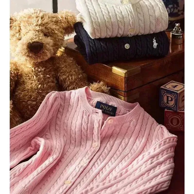 Ralph Lauren Baby Coats, Sweaters & Jackets*Baby - Long-Sleeve Cashmere Cable Knit Cardigan Sweater Pink