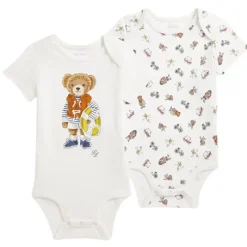 Ralph Lauren Baby Onesies & Bodysuits*Baby - 2Pk Short-Sleeve Cotton Interlock Novelty Bear Graphic Bodysuits, Boy Bear
