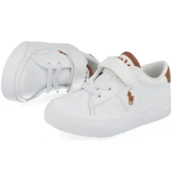 Ralph Lauren Baby Shoes*Baby - Ryley White Tumbled & Tan Burnished