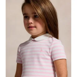 Ralph Lauren Dresses|Baby Dresses & Skirts*Baby - Short-Sleeve Ponte Roma Peter Pan Collar Striped Shirt Dress, Pink/White