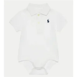 Ralph Lauren Baby One-Pieces*Baby - Short-Sleeve Basic Mesh Polo Bodysuit, White