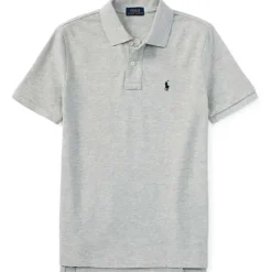 Ralph Lauren Baby Tops*Baby - Short-Sleeve Basic Mesh Polo, Grey Heather