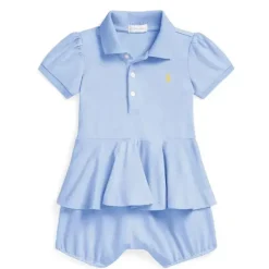 Ralph Lauren Dresses|Baby Dresses & Skirts*Baby - Short-Sleeve Stretch Mesh Polo Peplum Bubble Shortall