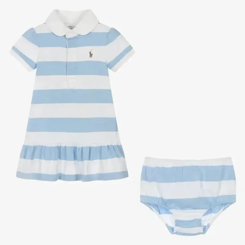 Ralph Lauren Dresses|Baby Dresses & Skirts*Baby - Short-Sleeve Rugby Jersey Knit Polo Peplum Dress