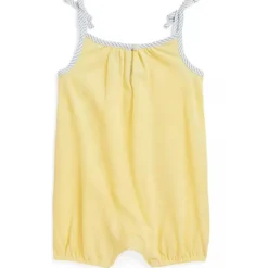 Ralph Lauren Baby One-Pieces*Baby - Sleeveless Oxford Mesh Tank Bubble Shortall, Yellow