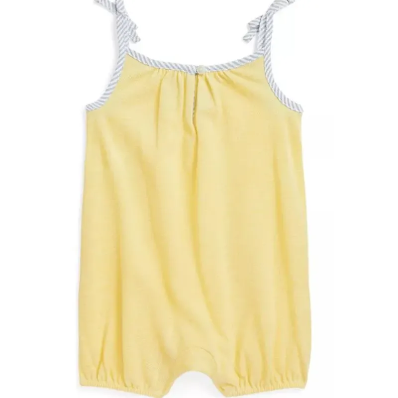 Ralph Lauren Baby One-Pieces*Baby - Sleeveless Oxford Mesh Tank Bubble Shortall, Yellow
