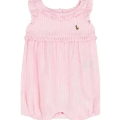 Ralph Lauren Baby One-Pieces*Baby - Sleeveless Oxford Mesh Bubble Shortall, Light Pink