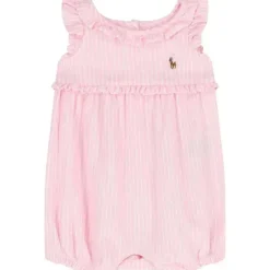 Ralph Lauren Baby One-Pieces*Baby - Sleeveless Oxford Mesh Bubble Shortall, Carmel Pink