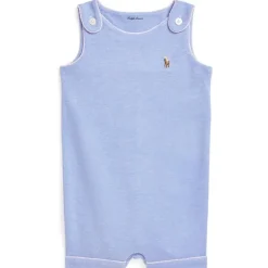 Ralph Lauren Baby One-Pieces*Baby - Sleeveless Oxford Mesh Tank Shortall, Blue