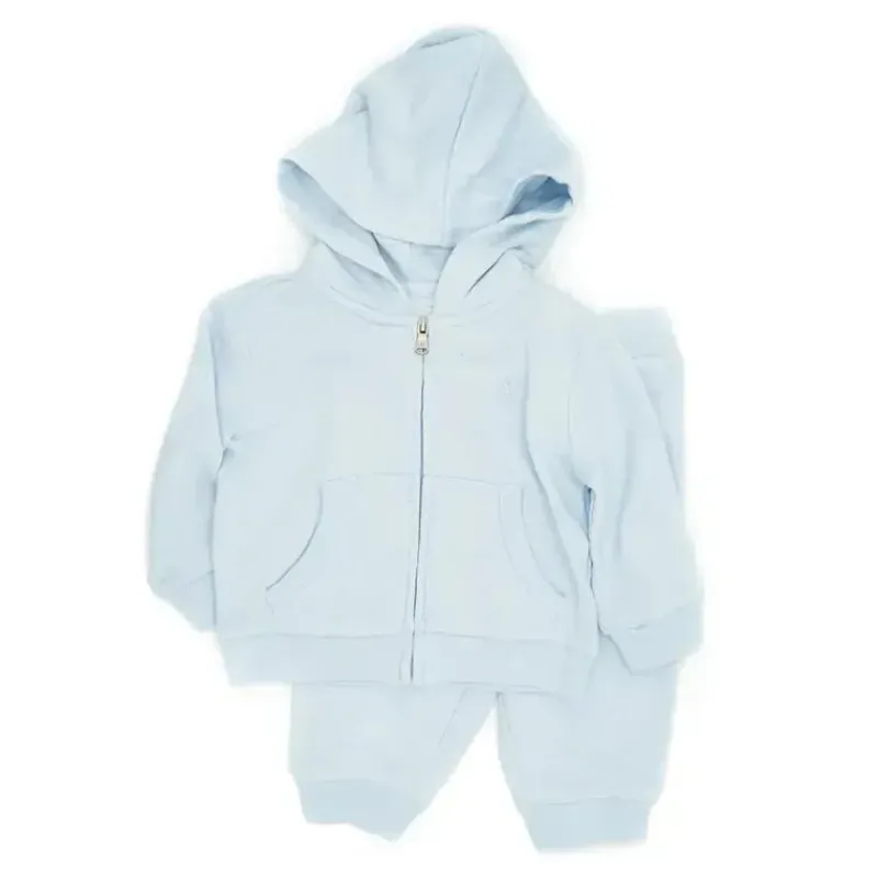 Ralph Lauren Baby Sets*Baby Blue 2pc Baby Boy Hoodie & Baby Boy Sweatpants Set