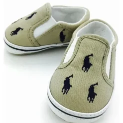 Ralph Lauren Baby Shoes*Bal Harbour Repeat Layette, Khaki/Navy Pony, Size 1