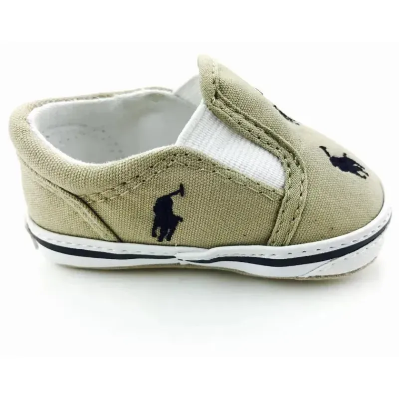 Ralph Lauren Baby Shoes*Bal Harbour Repeat Layette, Khaki/Navy Pony, Size 1