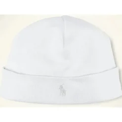 Ralph Lauren Baby Hats*Cotton Interlock Hat, White