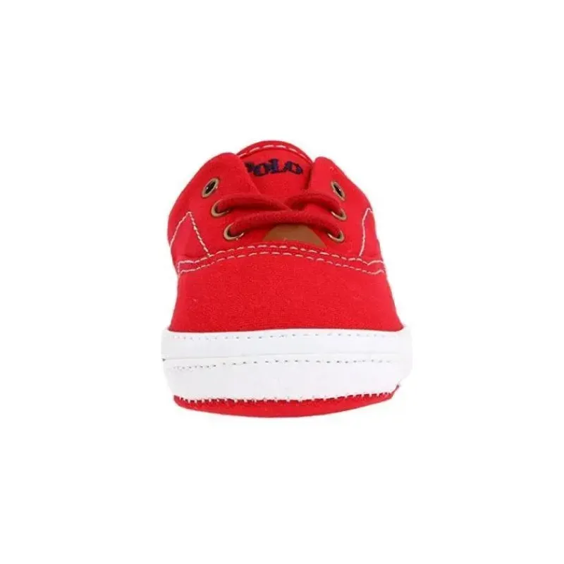Ralph Lauren Baby Shoes*Layette Kids Vaughn Canvas, Red/Navy