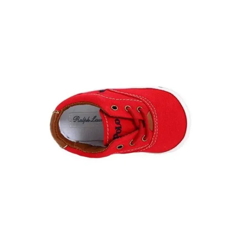 Ralph Lauren Baby Shoes*Layette Kids Vaughn Canvas, Red/Navy