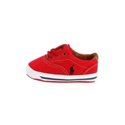 Ralph Lauren Baby Shoes*Layette Kids Vaughn Canvas, Red/Navy