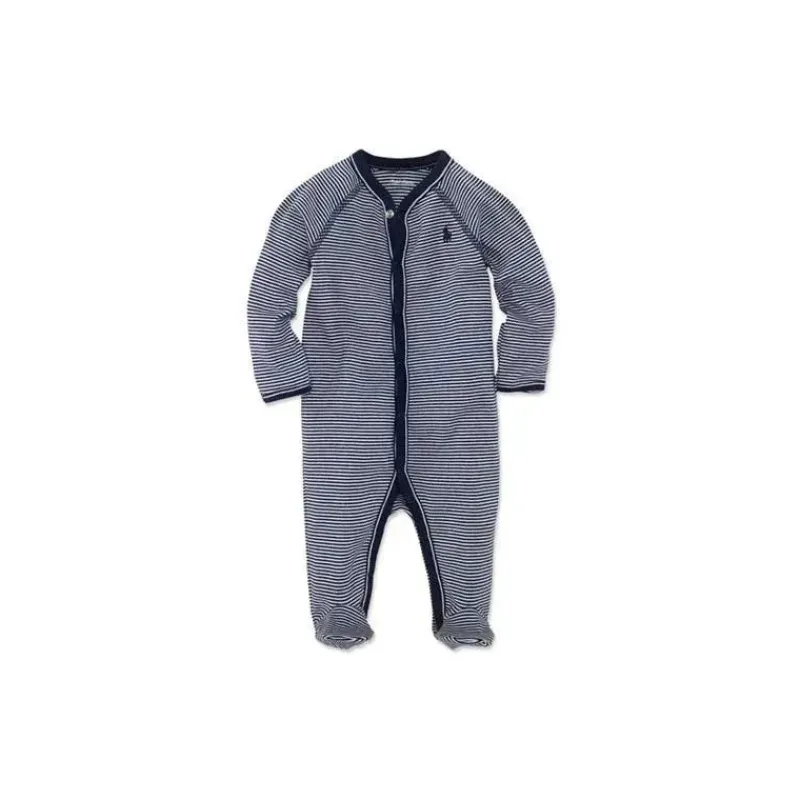 Ralph Lauren Baby One-Pieces*Striped Cotton Coverall, French Navy