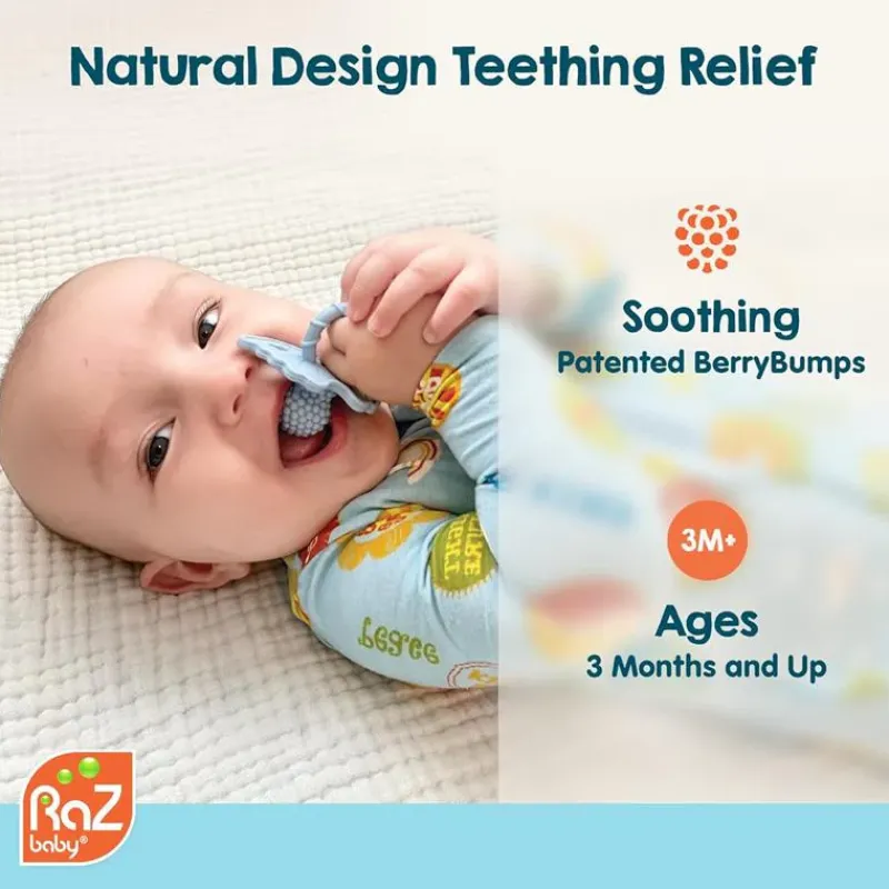 Nemcor Rattles & Teethers*Razbaby - Razberry Teether, Red/Green