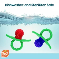 Nemcor Rattles & Teethers*Razbaby - Razberry Teether, Red/Green