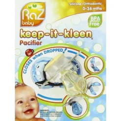 Raz Baby Cool Baby Products|Pacifiers*RaZbaby Keep-it-Kleen Pacifier, 0-36 Months, Colors May Vary, 1-pack