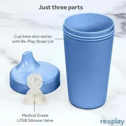 Re Play Straw, Sippy & Training Cups|Dishes, Utensils & Food Containers*- 10oz Reusable Spill Proof Cups for Kids, Denim
