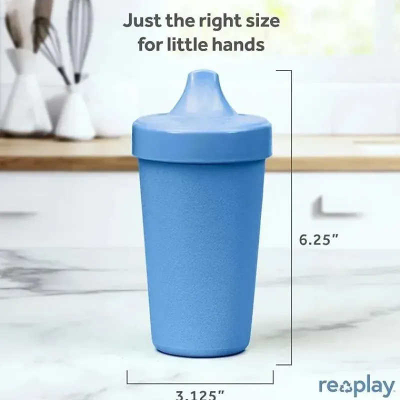 Re Play Straw, Sippy & Training Cups|Dishes, Utensils & Food Containers*- 10oz Reusable Spill Proof Cups for Kids, Denim