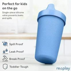 Re Play Straw, Sippy & Training Cups|Dishes, Utensils & Food Containers*- 10oz Reusable Spill Proof Cups for Kids, Denim