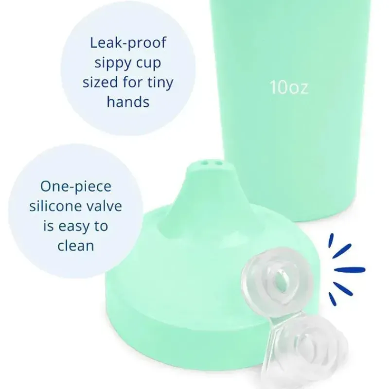 Re Play Straw, Sippy & Training Cups|Dishes, Utensils & Food Containers*- 10oz Reusable Spill Proof Cups for Kids, Mint