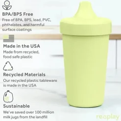 Re Play Straw, Sippy & Training Cups|Dishes, Utensils & Food Containers*- 10oz Reusable Spill Proof Cups for Kids, Leaf