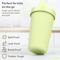 Re Play Straw, Sippy & Training Cups|Dishes, Utensils & Food Containers*- 10oz Reusable Spill Proof Cups for Kids, Leaf