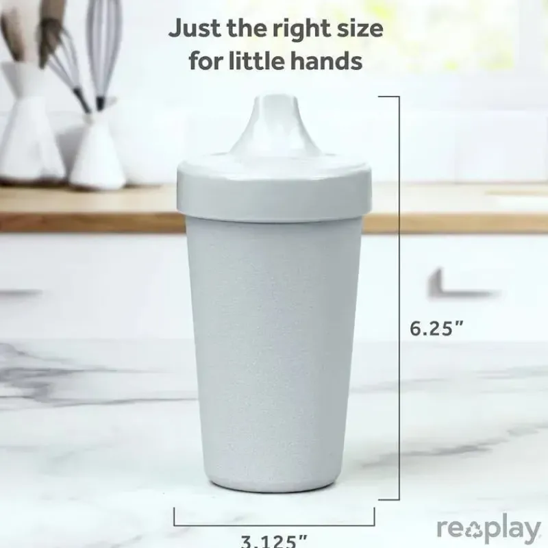 Re Play Straw, Sippy & Training Cups|Dishes, Utensils & Food Containers*- 10oz Reusable Spill Proof Cups for Kids, Grey