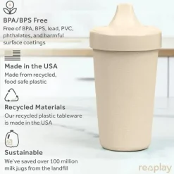Re Play Straw, Sippy & Training Cups|Dishes, Utensils & Food Containers*- 10oz Reusable Spill Proof Cups for Kids, Sand