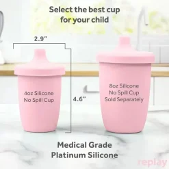 Re Play Straw, Sippy & Training Cups|Dishes, Utensils & Food Containers*- 8Oz Sustainables Silicone Sippy Cup for Toddlers, Ice Pink