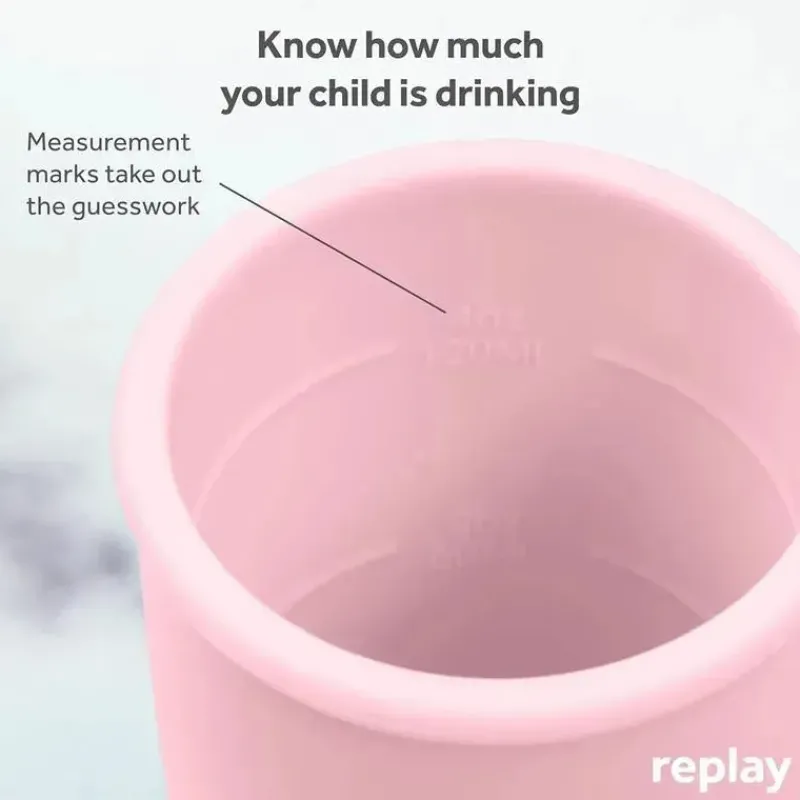 Re Play Straw, Sippy & Training Cups|Dishes, Utensils & Food Containers*- 8Oz Sustainables Silicone Sippy Cup for Toddlers, Ice Pink