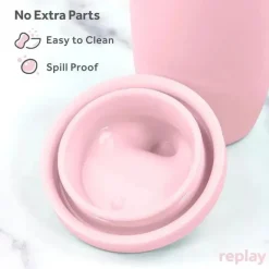 Re Play Straw, Sippy & Training Cups|Dishes, Utensils & Food Containers*- 8Oz Sustainables Silicone Sippy Cup for Toddlers, Ice Pink
