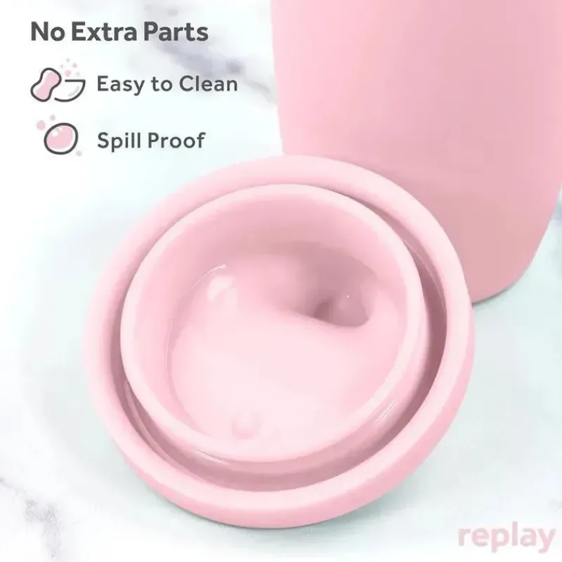 Re Play Straw, Sippy & Training Cups|Dishes, Utensils & Food Containers*- 8Oz Sustainables Silicone Sippy Cup for Toddlers, Ice Pink