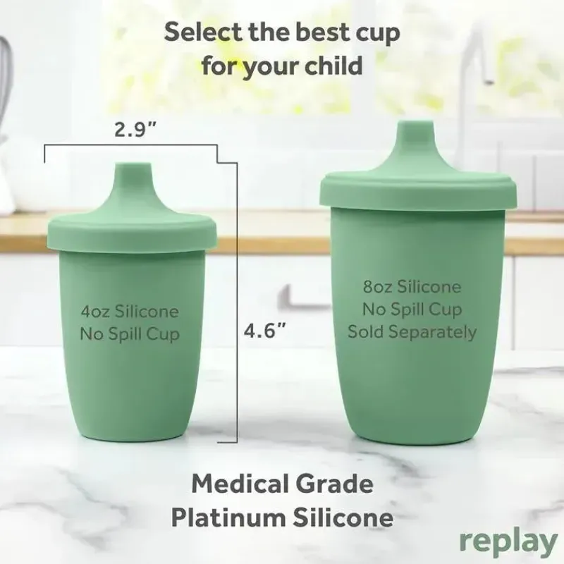 Re Play Straw, Sippy & Training Cups|Dishes, Utensils & Food Containers*- 8Oz Sustainables Silicone Sippy Cup for Toddlers, Sage
