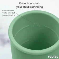 Re Play Straw, Sippy & Training Cups|Dishes, Utensils & Food Containers*- 8Oz Sustainables Silicone Sippy Cup for Toddlers, Sage