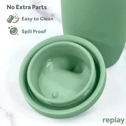 Re Play Straw, Sippy & Training Cups|Dishes, Utensils & Food Containers*- 8Oz Sustainables Silicone Sippy Cup for Toddlers, Sage