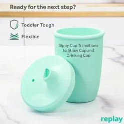Re Play Straw, Sippy & Training Cups|Dishes, Utensils & Food Containers*- 8Oz Sustainables Silicone Sippy Cup for Toddlers, Mint