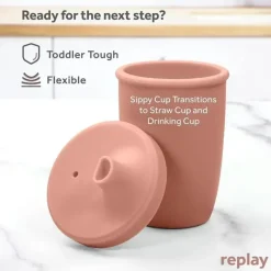 Re Play Straw, Sippy & Training Cups|Dishes, Utensils & Food Containers*- 8Oz Sustainables Silicone Sippy Cup for Toddlers, Desert