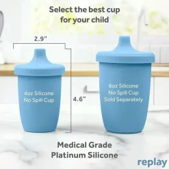 Re Play Straw, Sippy & Training Cups|Dishes, Utensils & Food Containers*- 8Oz Sustainables Silicone Sippy Cup for Toddlers, Denim