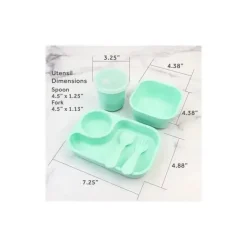 Re Play Plates & Bowls|Dishes, Utensils & Food Containers*- 5Pk Tiny Dining Set Feeding Supplies for Babies and Toddlers, Mint