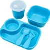 Re Play Plates & Bowls|Dishes, Utensils & Food Containers*- 5Pk Tiny Dining Set Feeding Supplies for Babies and Toddlers, Sky Blue