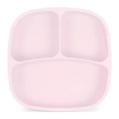 Re Play Suction Plates & Bowls|Dishes, Utensils & Food Containers*- Silicone Suction Divided Plate, Ice Pink