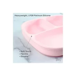 Re Play Suction Plates & Bowls|Dishes, Utensils & Food Containers*- Silicone Suction Divided Plate, Ice Pink