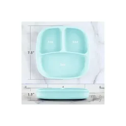 Re Play Suction Plates & Bowls|Dishes, Utensils & Food Containers*- Silicone Suction Divided Plate, Ice Blue