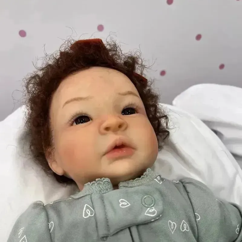 MacroBaby Reborn Dolls*Reborn Baby Doll - White Vinyl & Curly Brown Hair, Shyann