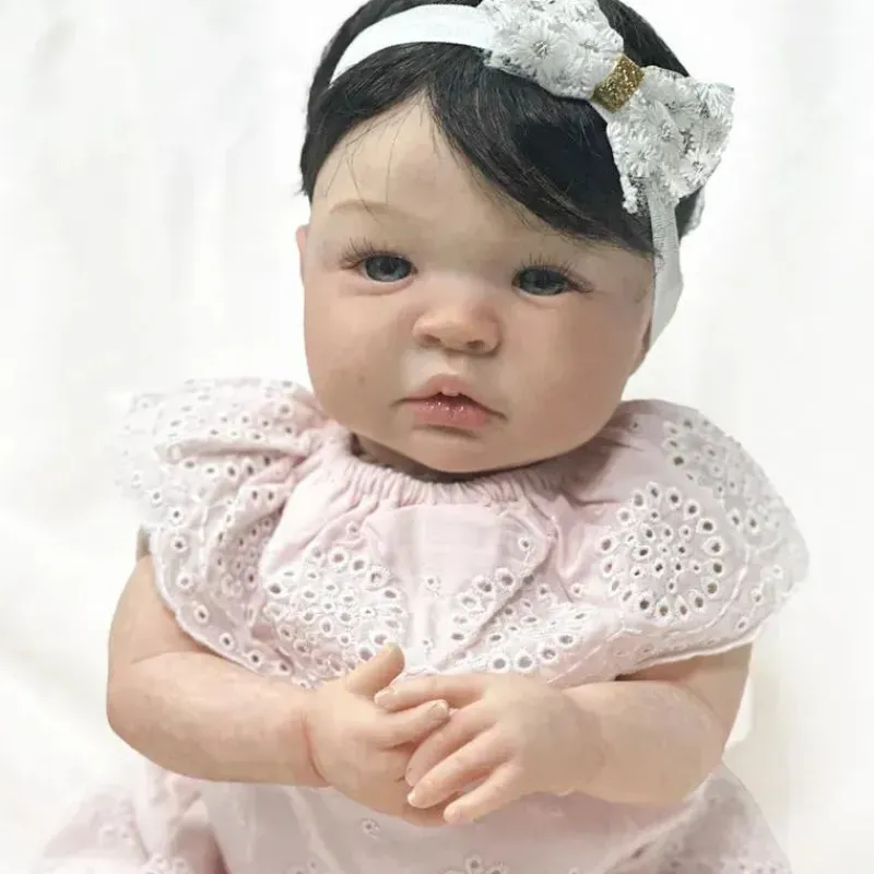 MacroBaby Reborn Dolls*Reborn Baby Doll - White Vinyl & Black Wig, Shyann
